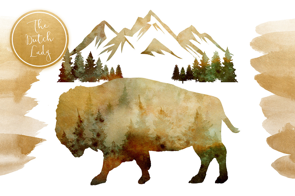 Majestic Wilderness Clipart Set, an Animal Illustration by The Dutch ...