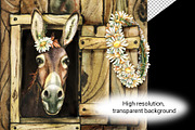 Donkey and windmill clipart, an Animal Illustration by Artmanata (Thumbnail 3 of 11)