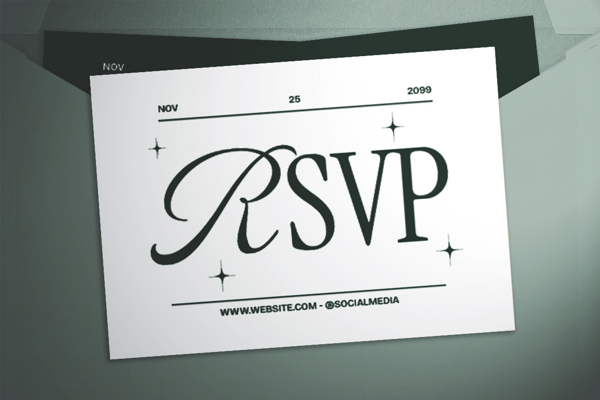 Green & White Minimalist Wedding, an Invitation Template by The Good Store (Photo 3 of 4)
