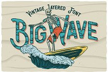 Big Wave Layered Font