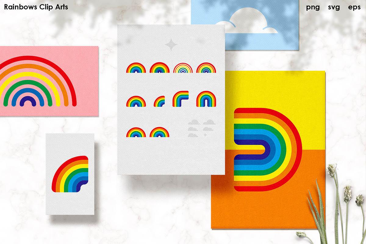 Rainbows Clip Arts - PNG, SVG, EPS, an Illustration by Kessens (Photo 1 of 3)