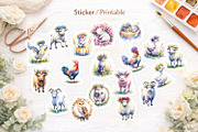 Watercolor Farm Animal PNG Bundle, an Illustration by Artnoy (Thumbnail 7 of 8)