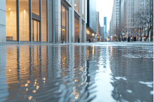 Urban Cityscape Reflections on Wet, an Architecture Photo by Lermont51