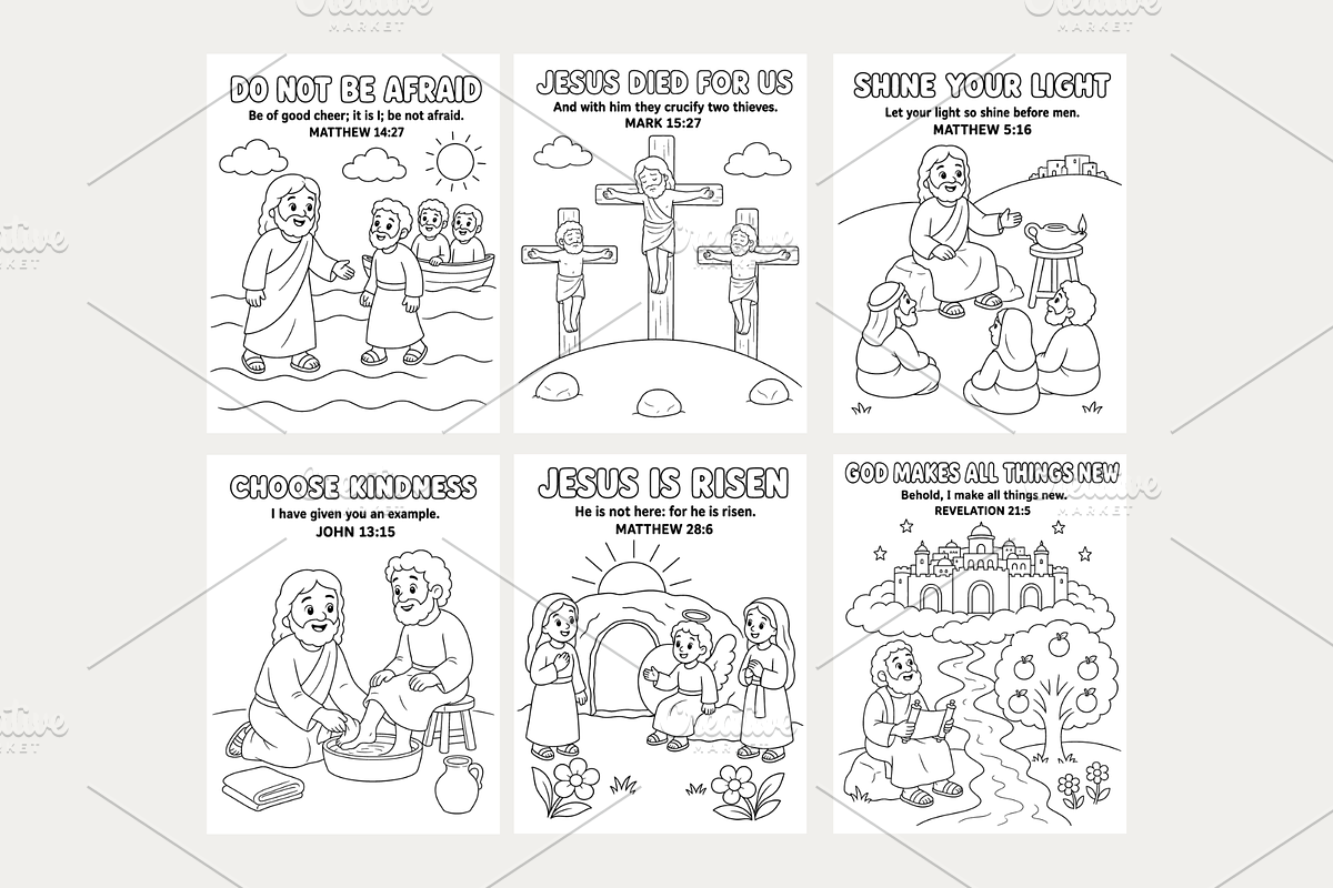 Kids Bible Verse Coloring Pages, a Magazine Template by VIVAT Design Studio (Photo 5 of 5)