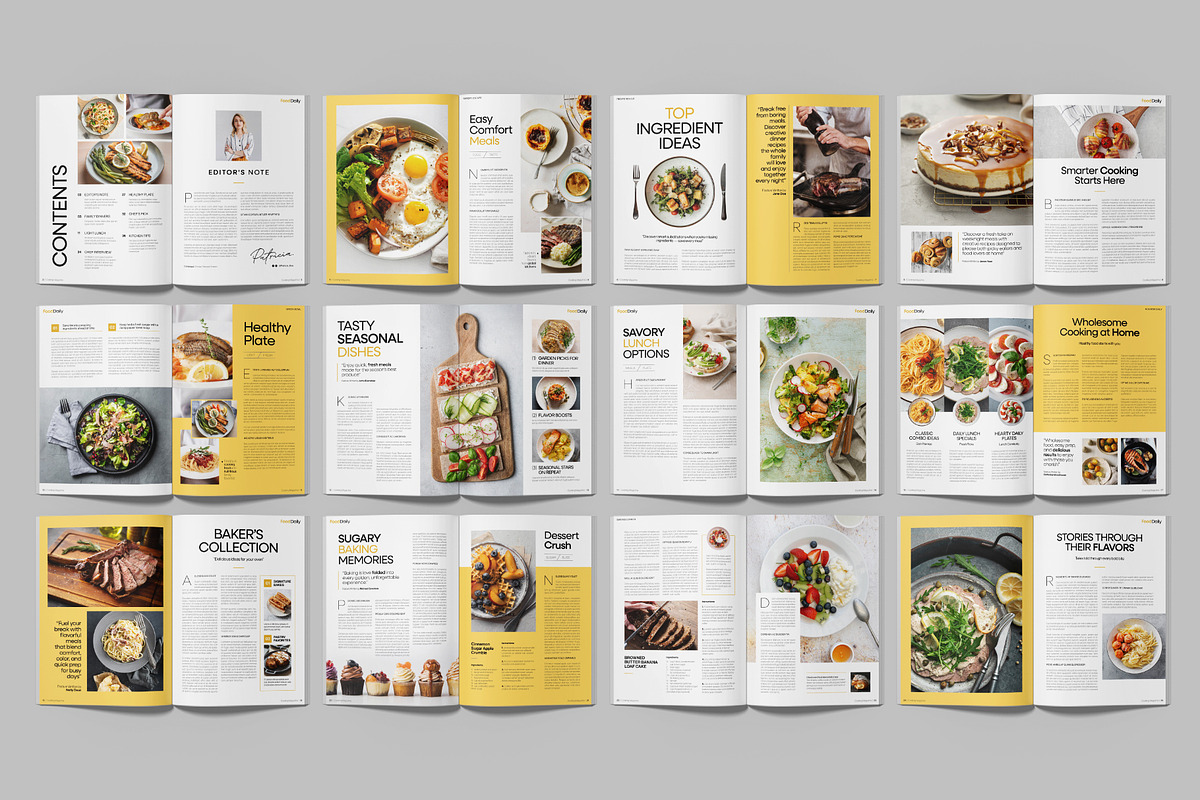 Cooking & Food Magazine Template, a Magazine Template by BrandPacks