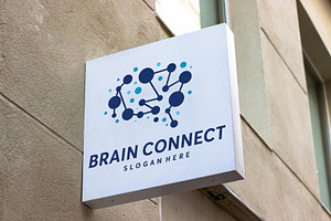 Brain Connect Logo Designs Vector