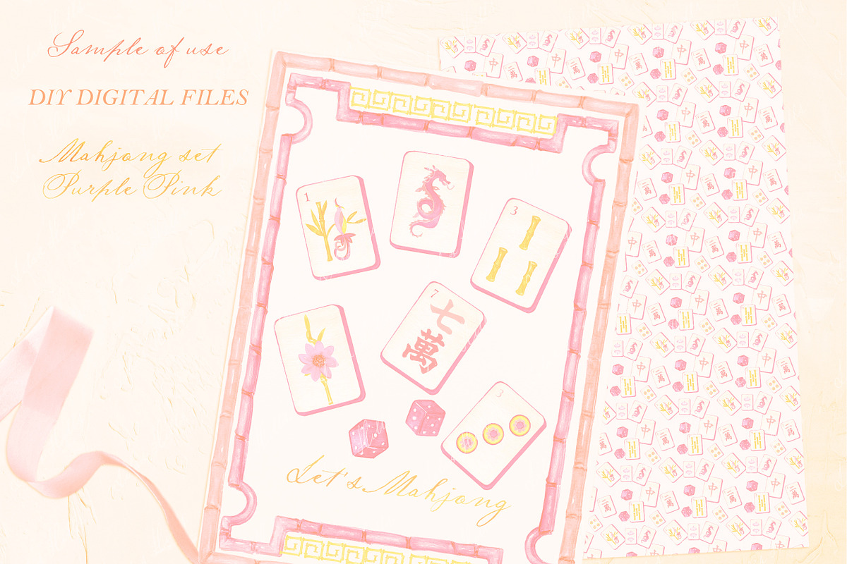 Mahjong Set PNG Watercolor DIY, a Graphic by LABFcreations (Photo 3 of 4)
