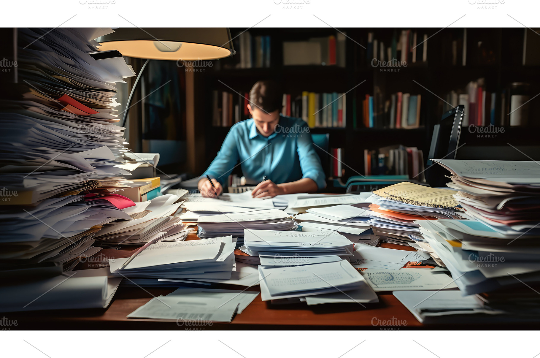diligence desk paperwork ai, a Business Photo by pikepicture