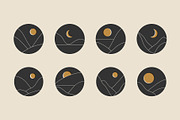 16 Abstract Sun and Mountain Prints, a Background Graphic by C Design Studio (Thumbnail 4 of 9)