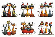 Quirky Christmas Cat Gang clipart, an Illustration by Libby Wishes (Thumbnail 7 of 9)