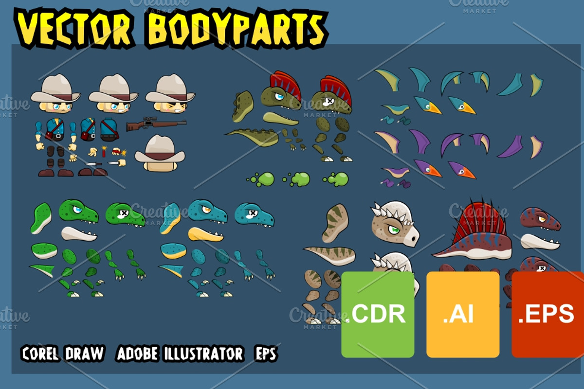 Dinosaur Park - Game Sprites, an Illustration by pzUH (Photo 4 of 5)