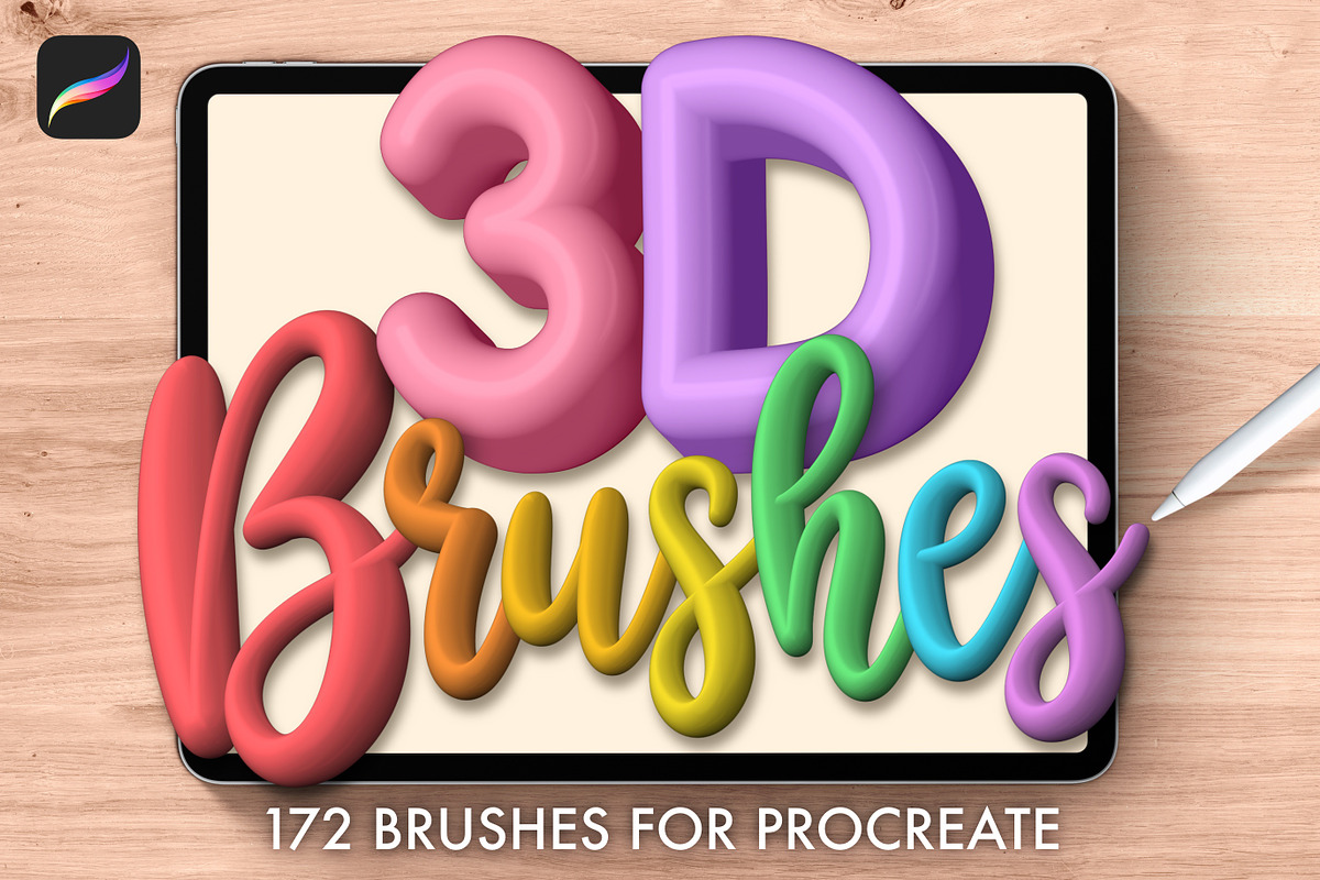 3D Procreate Brushes, a Brush Add-On by The Creative Bix (Photo 1 of 16)