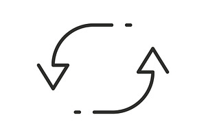 exchange trade icon, return or swap