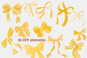 Whimsical Butter Yellow Bows clipart, a Decorative Illustration by Oleksandra Illustrates (Thumbnail 5 of 13)