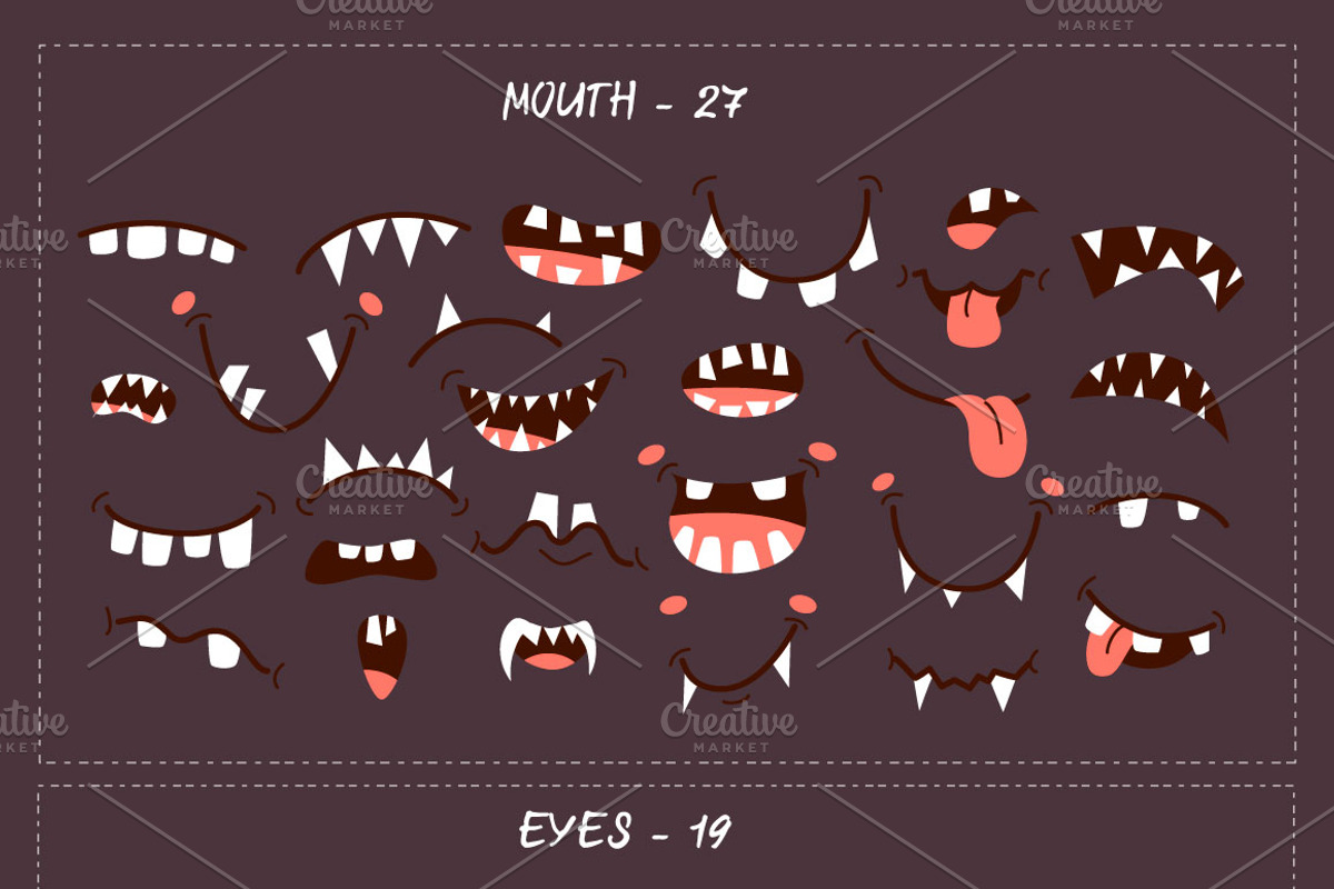 Monster Creator - AI/EPS/PNG, a Graphic by Mallinka (Photo 5 of 11)
