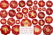 Elegant Red Wax Seal Stamp Clipart, an Illustration by SinaCreation (Thumbnail 1 of 7)
