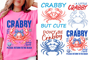 Crabby But Cute PNG, Trendy Beach, a Seasonal Illustration by Libby Wishes