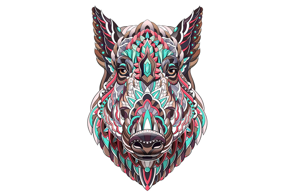 Ethnic Collection: Boar, an Animal Illustration by ArtoJoy (Photo 2 of 6)