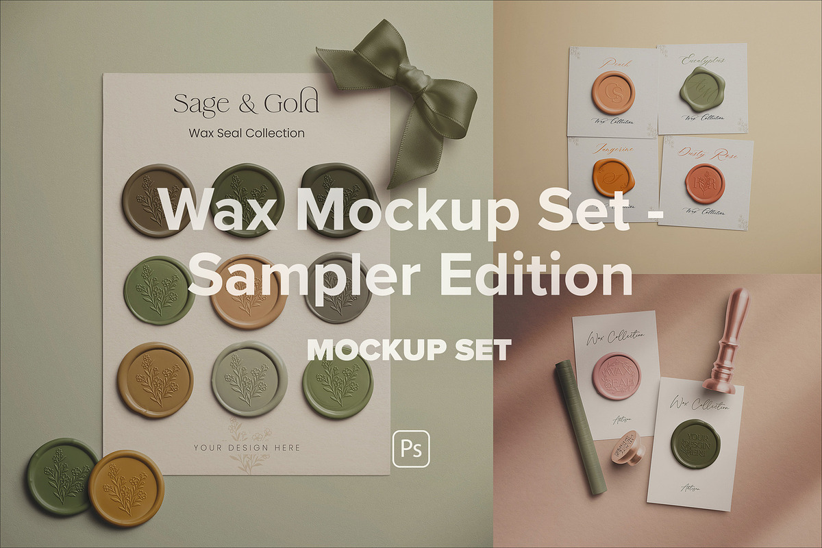Wax Mockup Set - Sampler Edition, an Advertising Mockup by Custom Scene (Photo 1 of 8)