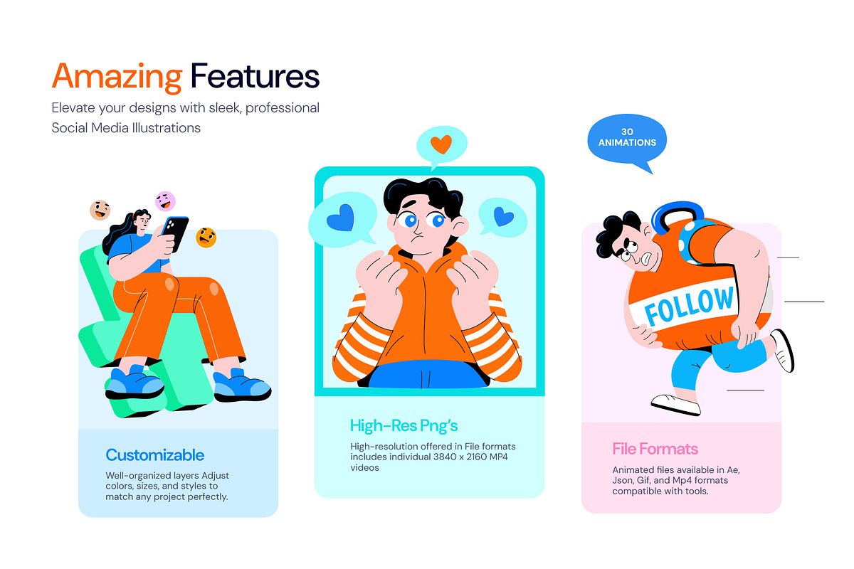 Animated Social Media Illustration, a Finance Illustration by Creative Stall (Photo 2 of 5)