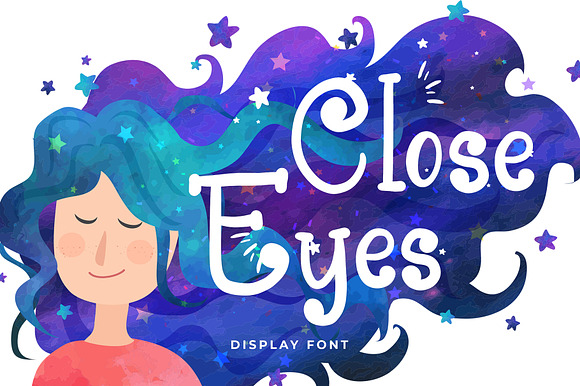 Close Eyes Playful Display Font preview 8