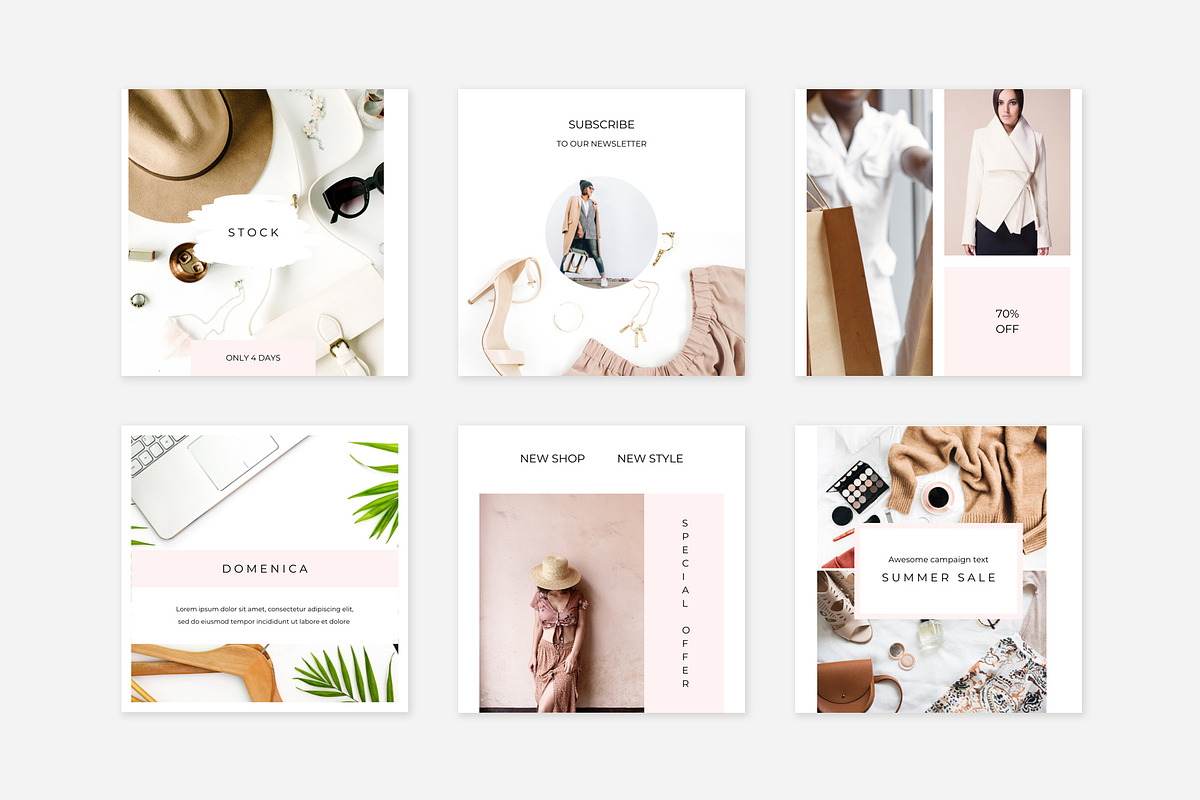 Pink CANVA instagram pack, a Social Media Template by Swiss_cube (Photo 2 of 8)