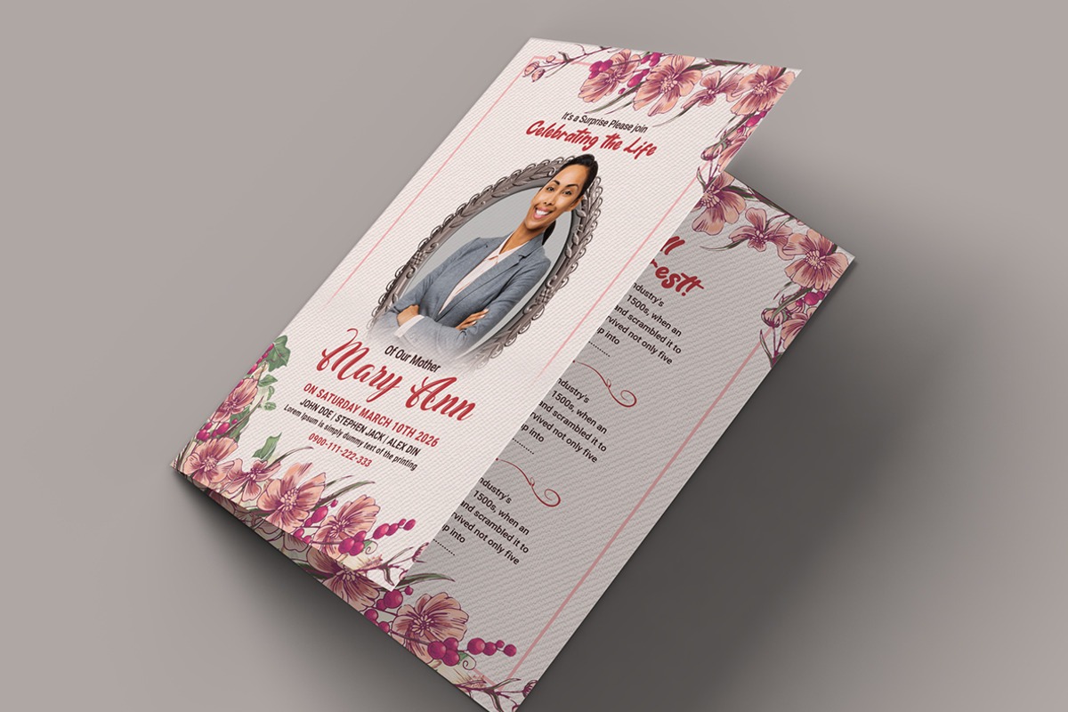 Funeral Program Template, a Brochure Template by AfzaalGraphics (Photo 3 of 5)