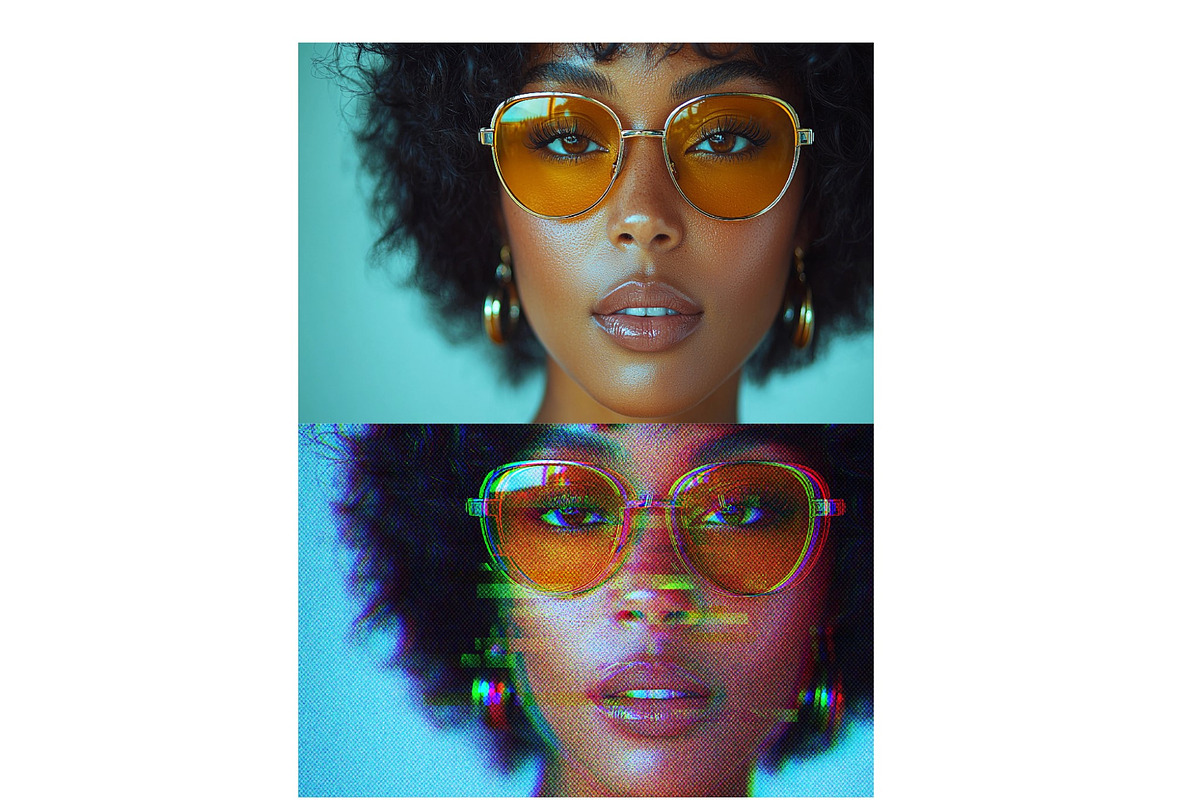 RGB Pixel Glitch Photo Effect, a Brushes & More by studiogstock (Photo 2 of 2)