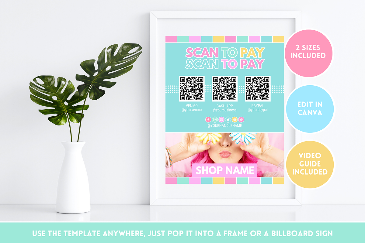 Scan To Pay Sign Template, a Poster Template by SunshineStudioBoutique (Photo 5 of 10)