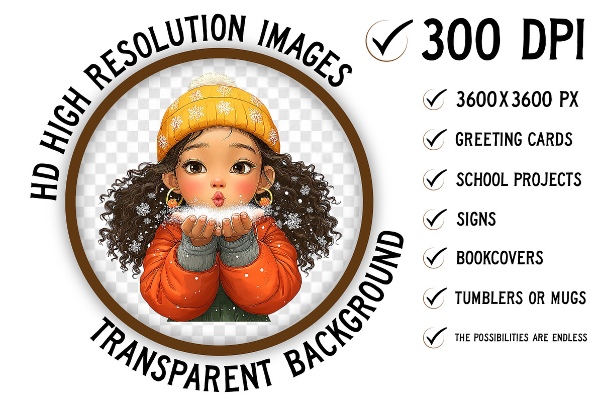 Quirky Christmas Girls Clipart, an Illustration by Craft Nest (Photo 5 of 11)