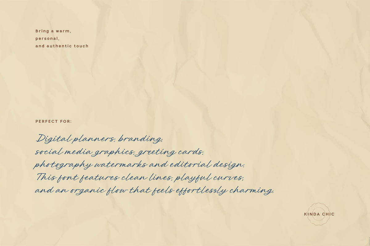 Kinda Chic | Bouncy Font, a Handwritten Font by aquene (Photo 11 of 12)