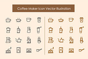 Coffee and Coffee Maker Icon, an Outline Icon by Karawan (Thumbnail 3 of 3)