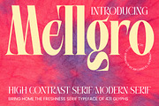 Mellgro High Contrast Modern Serif, a Serif Font by timelesstype.co (Thumbnail 1 of 20)