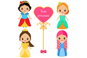 Cute Princesses In Kawaii Style