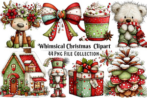 Whimsical Christmas Clipart, an Illustration by Dream Creation