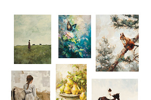 Countryside Charm Series. Poster Set