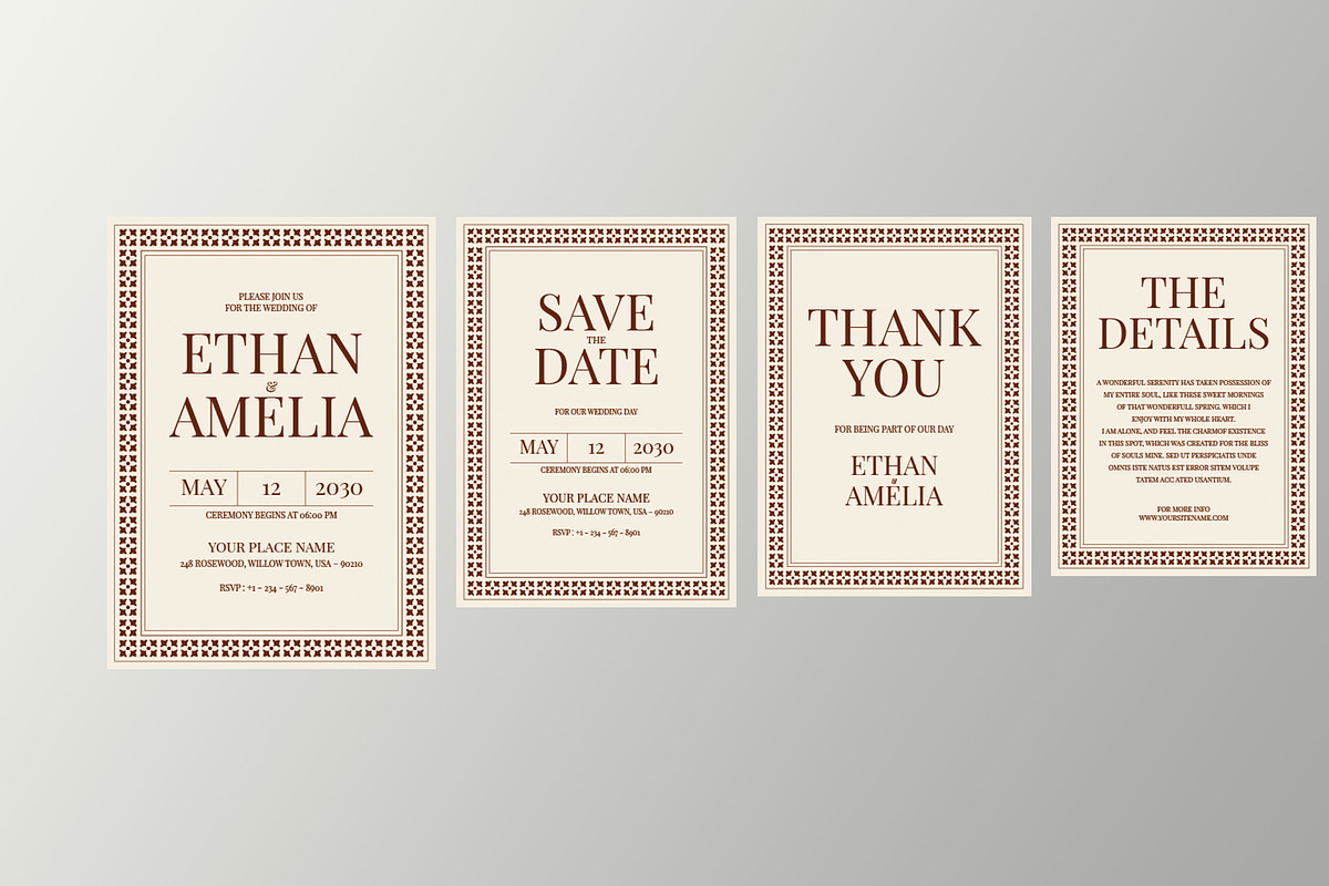 Elegant Wedding Invitation Suite preview 2