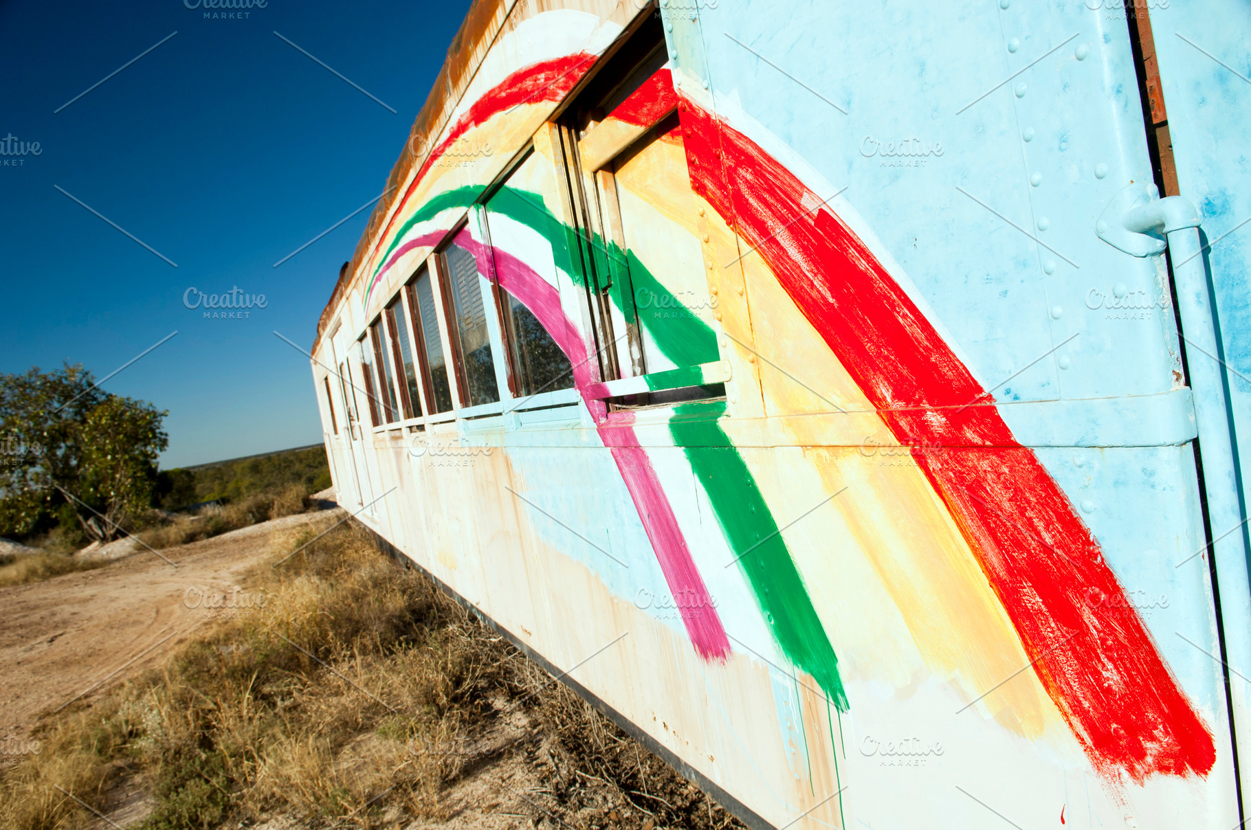 Train with Rainbow, an Abstract Photo by THP Creative