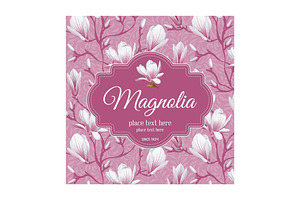 Vector Cards With Magnolia