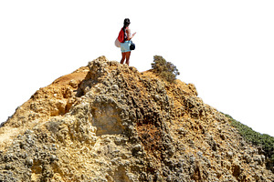 Woman at border of cliff, a Nature Photo by DanFLCreativo