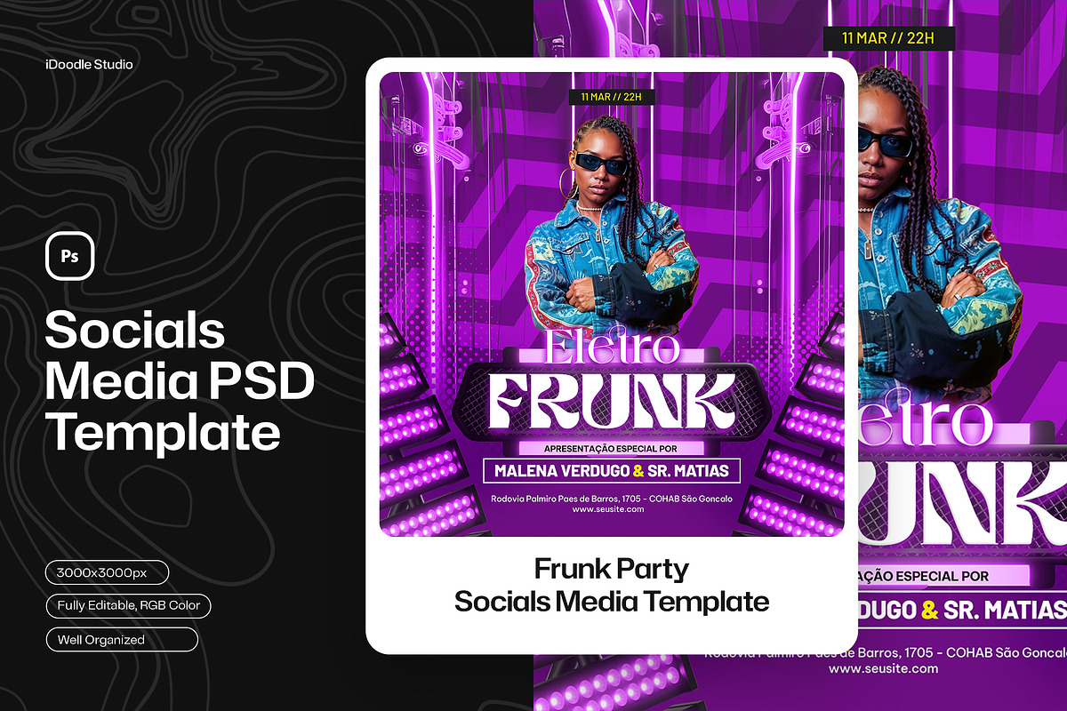Frunk Socials Media Template, a Social Media Template by iDoodle Studio (Photo 2 of 2)