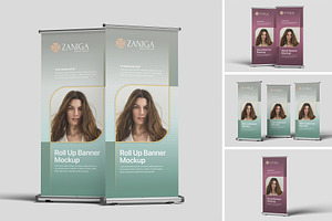 Realistic Roll Up Banner Mockup PSD, an Advertising Mockup by MA-KING_ART