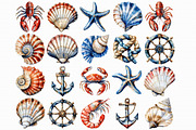 Nautical Watercolor Clipart, an Illustration by Libby Wishes (Thumbnail 2 of 7)