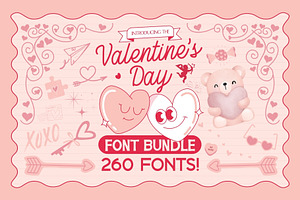 Valentine's Day Font Bundle, a Sans Serif Font by HipFonts