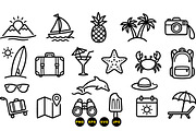 Summer Travel Icon Line Set, an Illustration by designvectx (Thumbnail 3 of 3)