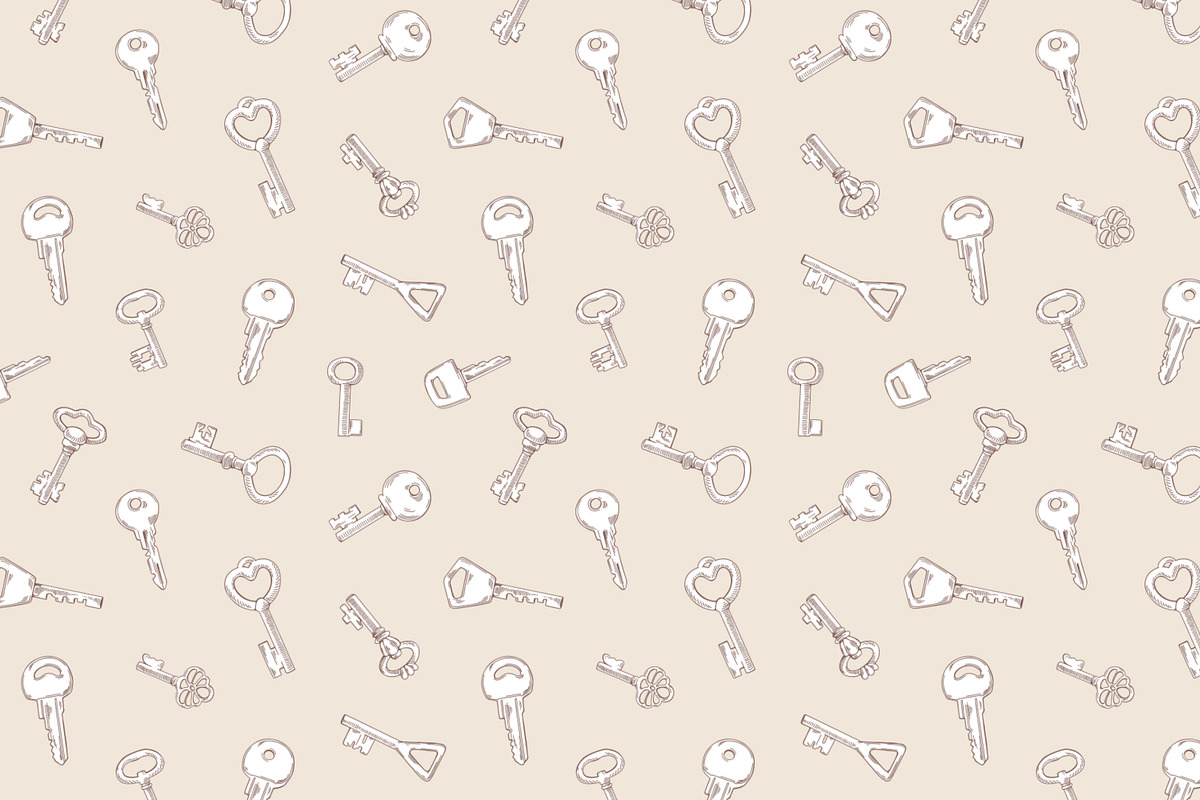 Vintage keys seamless patterns, a Pattern Graphic by Good Studio (Photo 4 of 9)
