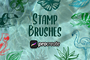 Tropical Element Brush Stamp