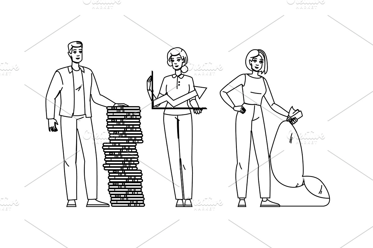 graph financial performance vector, a Person Illustration by pikepicture