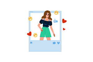 Influencer posing for social media, a Technology Illustration by pikepicture