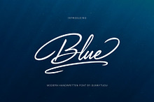 Blue Handwritten Font